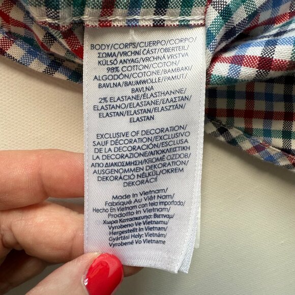 Chaps Long Sleeve Button Down Size M Logo Pocket Multicolored Check Plaid 2/$15 - Picture 11 of 14